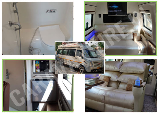 6 seater caravan with toilet washroom hire in delhi
