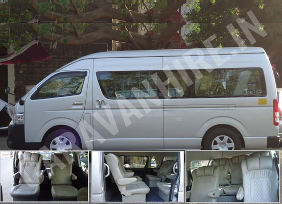 8 seater toyota hiace mini van on rent in delhi