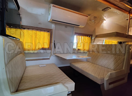 7 seater luxury caravan with toilet washroom hire in delhi