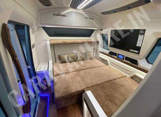8 seater luxury caravan hire in delhi